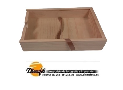 DISMA CAJA MADERA PINO CON TAPA METACRILATO 20X25 CM HASTA 4,5 CM DE ALTO 