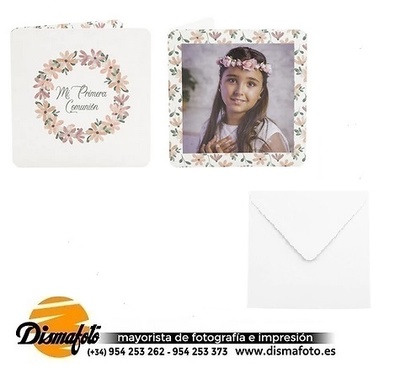 DISMA TARJETA 15X15+SOBRE COMUNION 910C CORONA PACK 6 UDS 