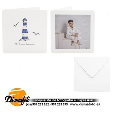 DISMA TARJETA 15X15+SOBRE COMUNION 910F FARO PACK 6 UDS 