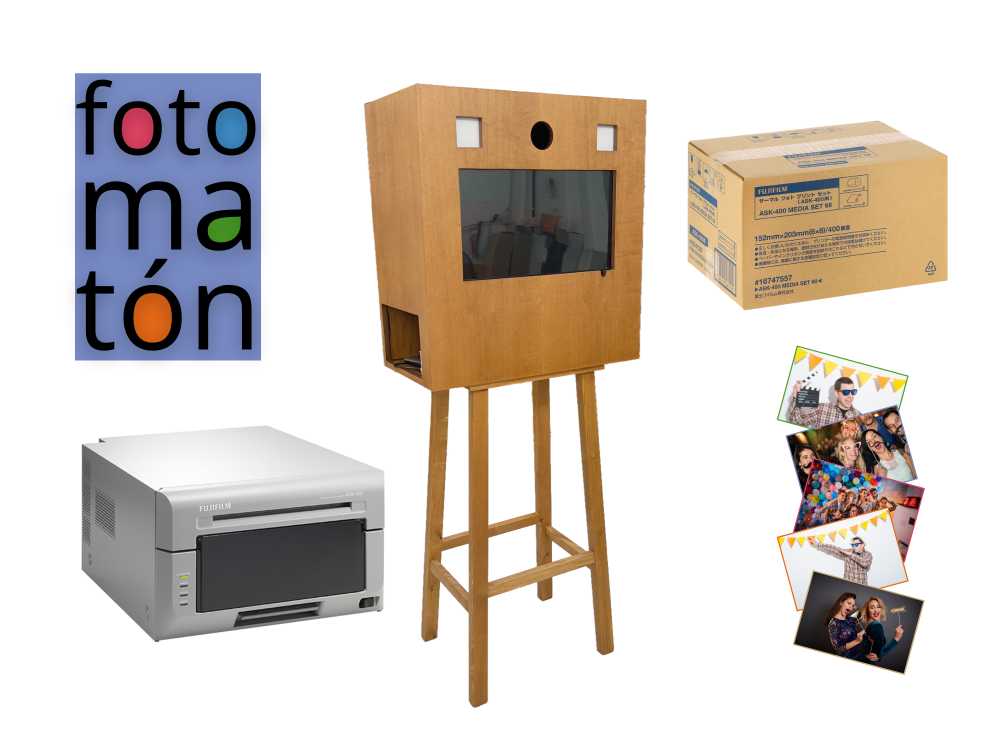 FOTOMATON PARA BODAS Y EVENTOS EN MADERA+IMPRESORA ASK-400 