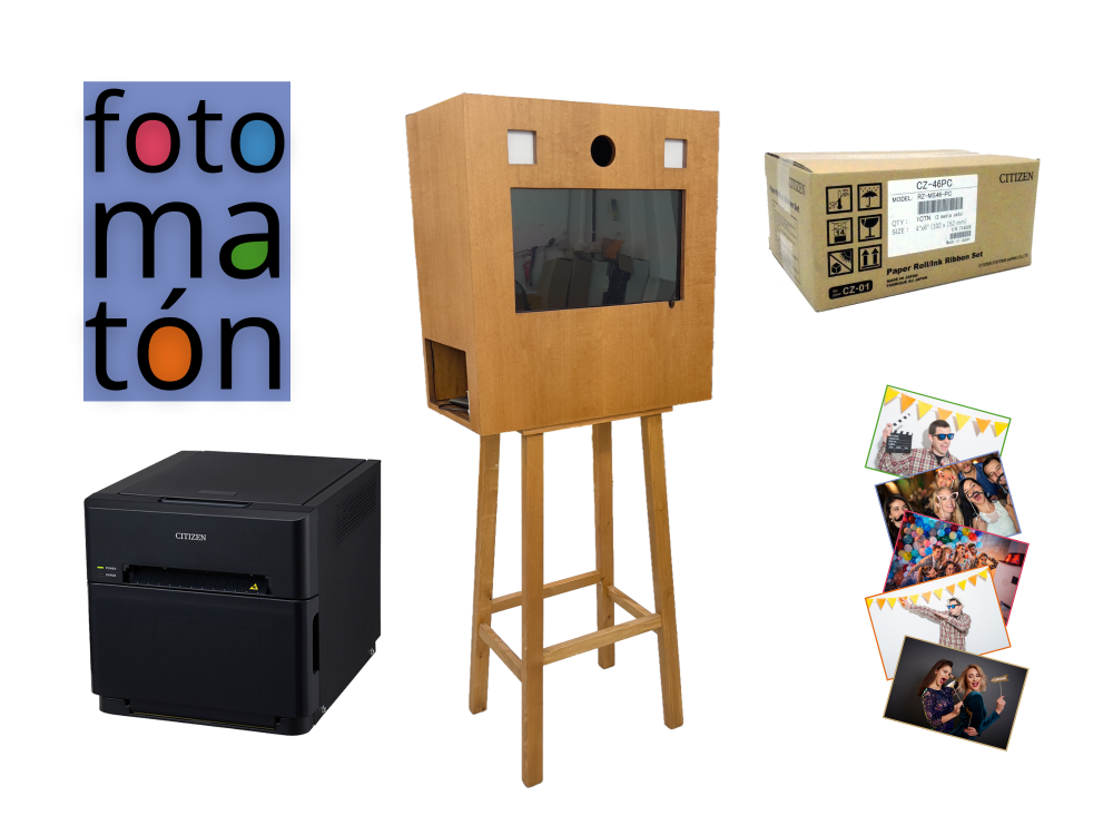 FOTOMATON PARA BODAS Y EVENTOS EN MADERA+IMPRESORA CZ-01 