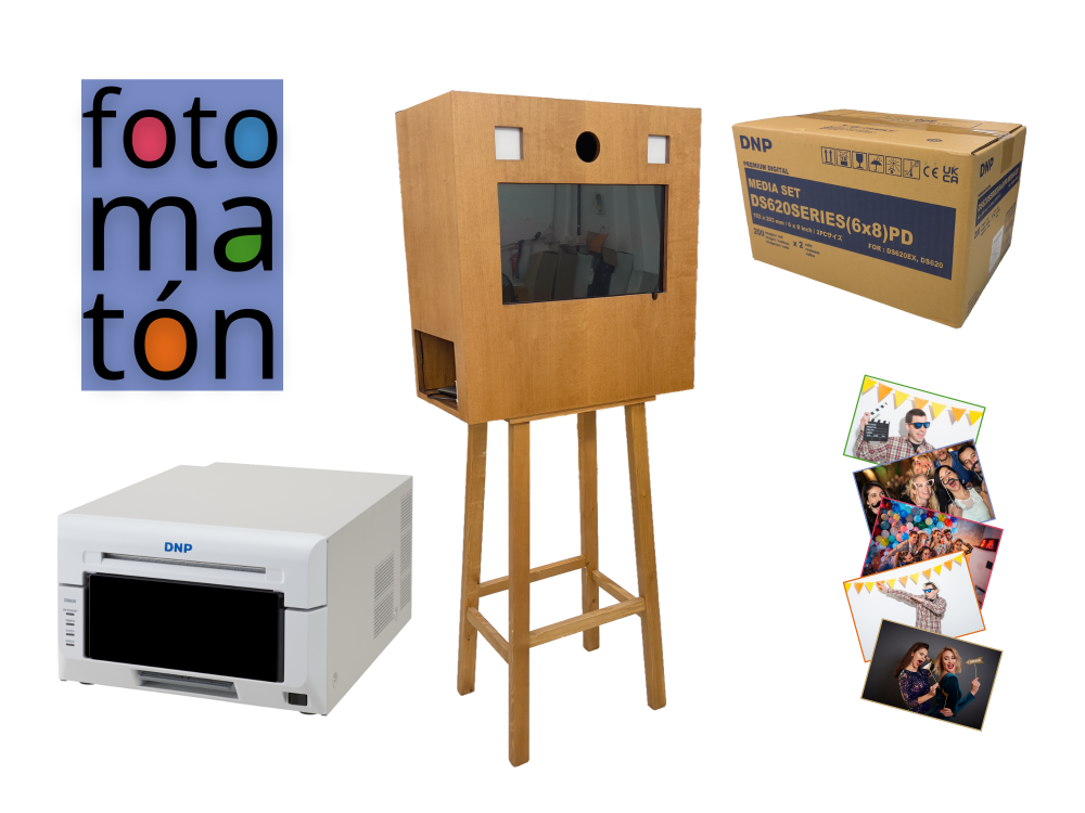 FOTOMATON PARA BODAS Y EVENTOS EN MADERA+IMPRESORA DNP DS-620 