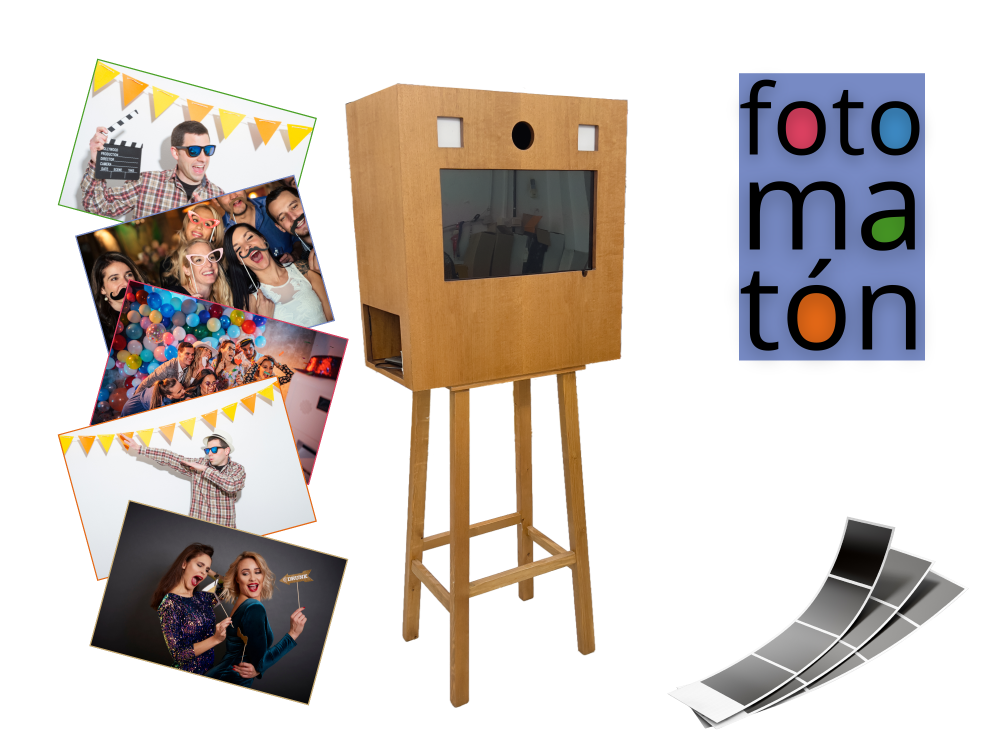 FOTOMATON PARA BODAS Y EVENTOS EN MADERA SIN IMPRESORA 
