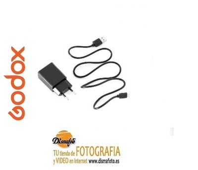 GODOX CARGADOR VC26 CON CABLE USB-C PARA USAR CON VC26 PARA FLASH V1 