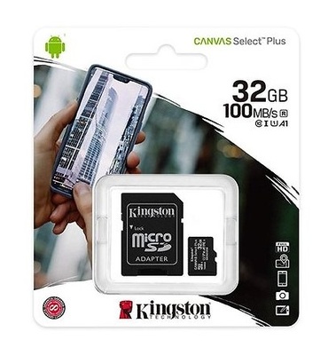 KINGSTON MICRO SD 32GB CLASE 10 100MB/S CON ADAPTADOR 