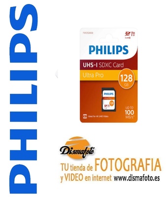 PHILIPS TARJETA SDXC 128GB CLASE 10 UHS-I 100 MB/S 