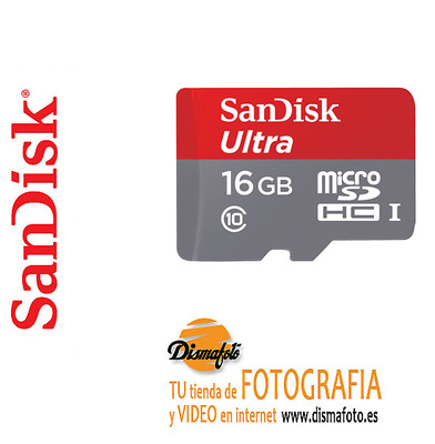 SANDISK T.MICRO SDHC 16 GB CLASE 10 80MB/S 
