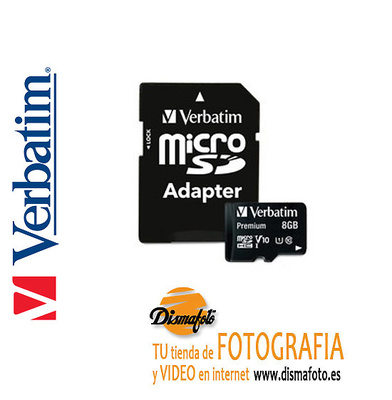 VERBATIM TARJETA MICRO SDHC 8GB+ADAP. CLASE 10 