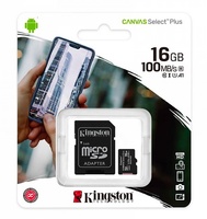 KINGSTON MICRO SD 16GB CLASE 10 100MB/S CON ADAPTADOR