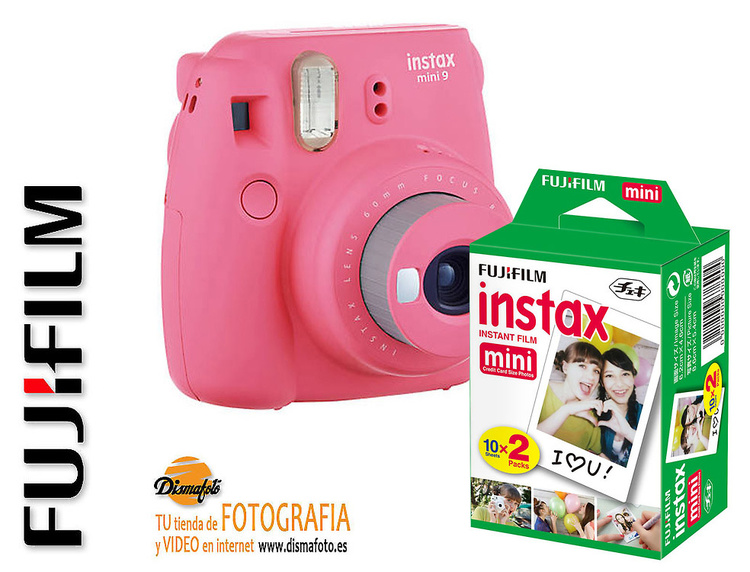 Lot Menda City rek FUJI CAMARA INSTAX MINI 9 ROSA+FUJI PELICULA MINI INSTAX 20 FOTOS - Camaras  Compactas, Compacta Digital, Cámaras, Instantáneas - Dismafoto S. A.